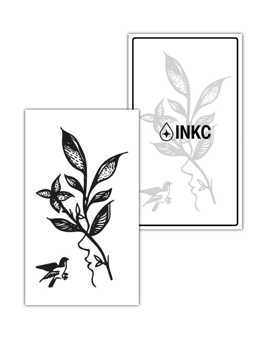 Vogel Blad tijdelijke tattoo van INKC