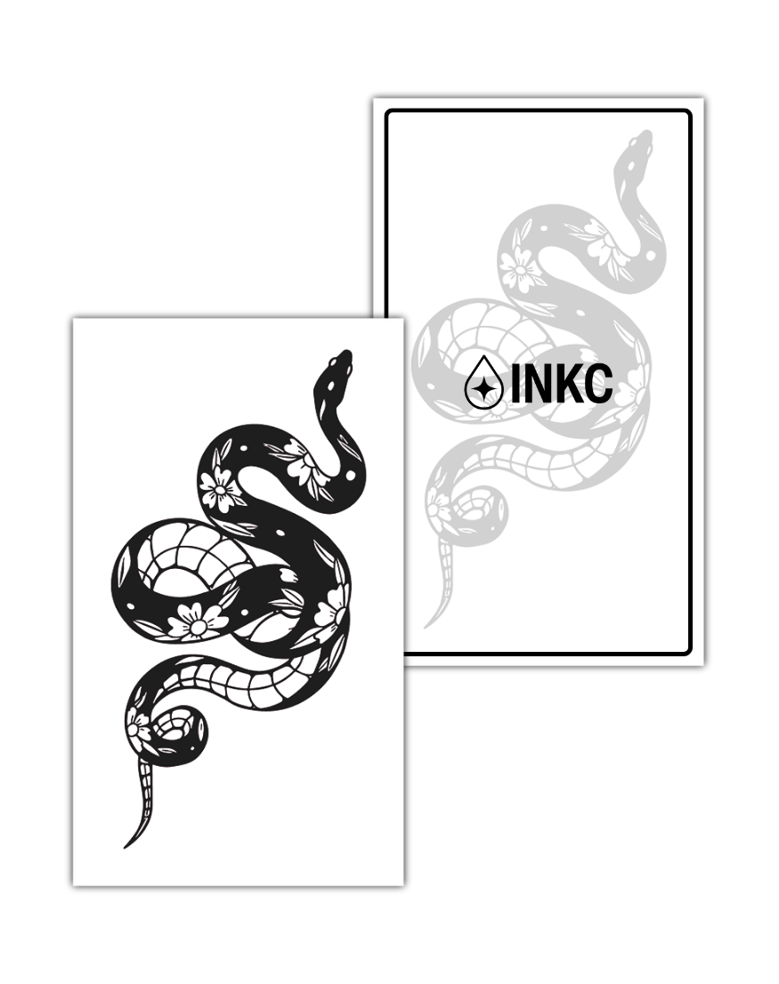 Slang met Bloemenpatroon tijdelijke tattoo van INKC