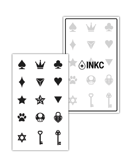 Symbolen set tijdelijke tattoo van INKC