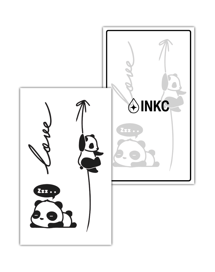 Panda love tijdelijke tattoo van INKC