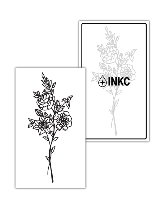 Bloemen tijdelijke tattoo van INKC