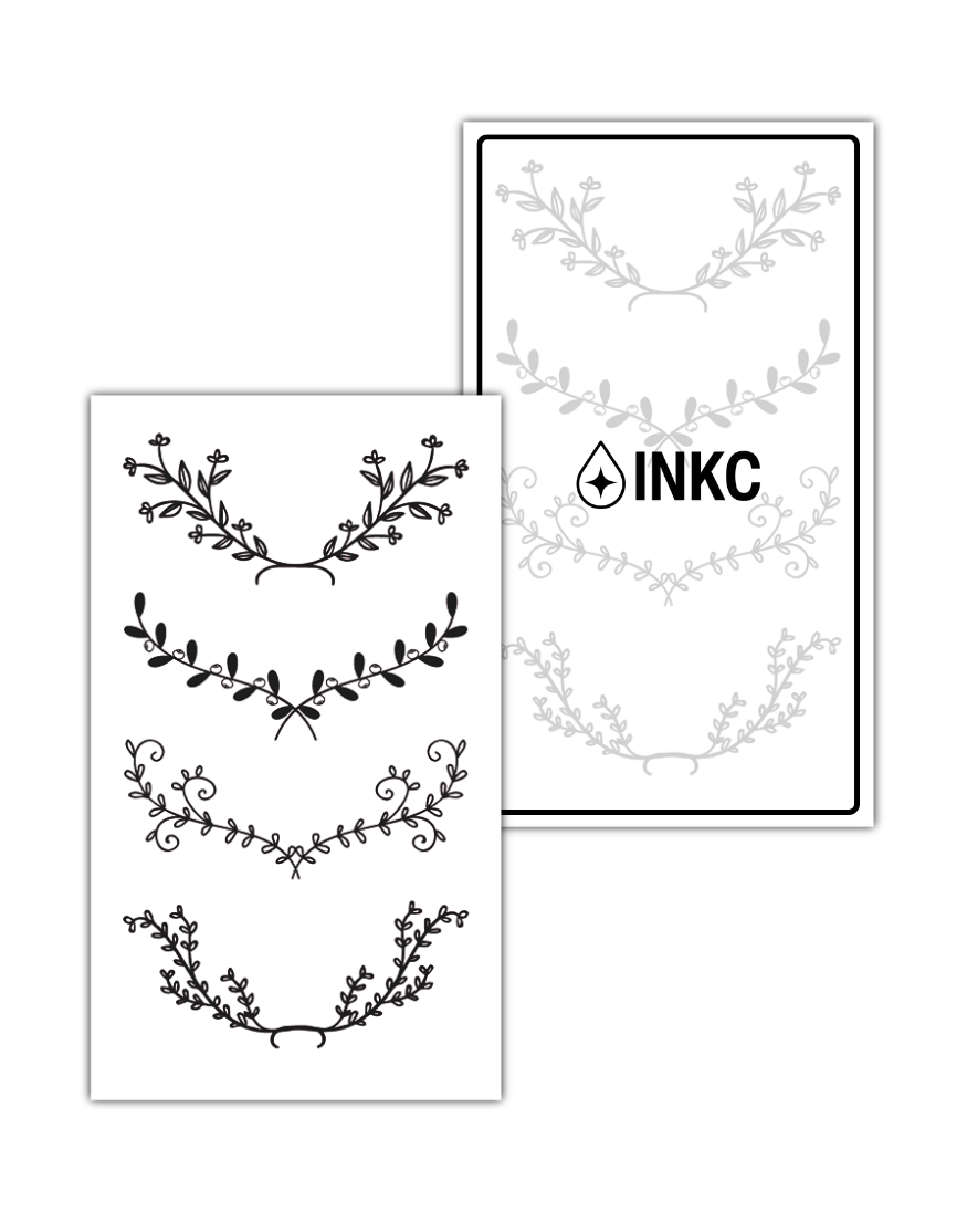Bloemen Krans tijdelijke tattoo van INKC