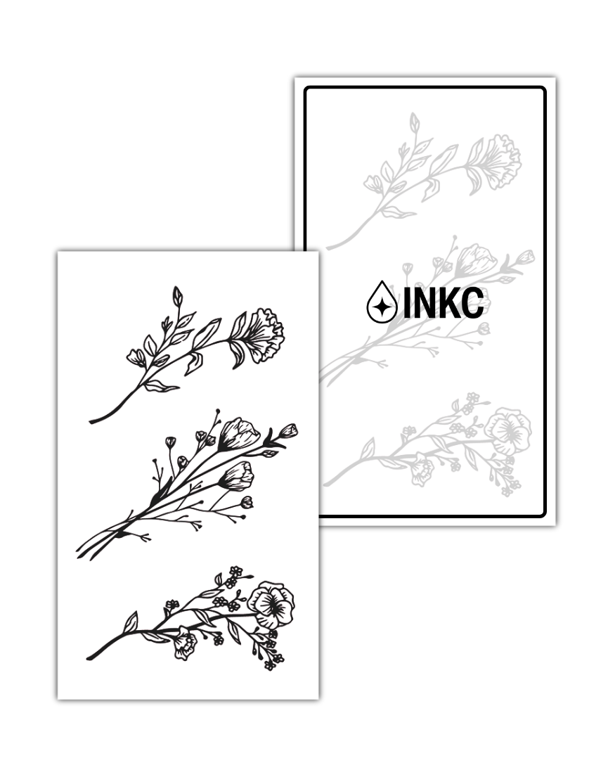 Bloemen tijdelijke tattoo van INKC
