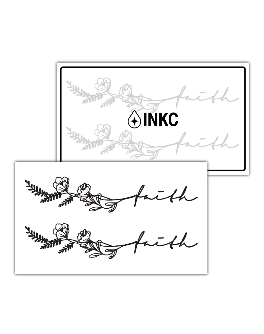 Faith Bloemen tijdelijke tattoo van INKC