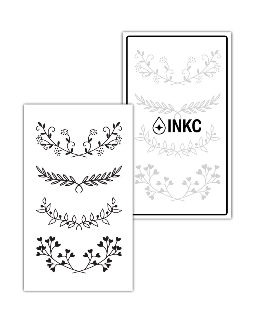 Bloemen Kranzen tijdelijke tattoo van INKC