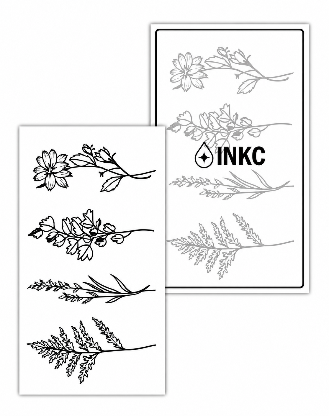 Bloemen Set tijdelijke tattoo van INKC
