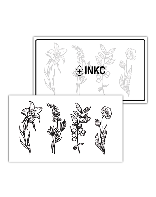 Bloemen Set tijdelijke tattoo van INKC