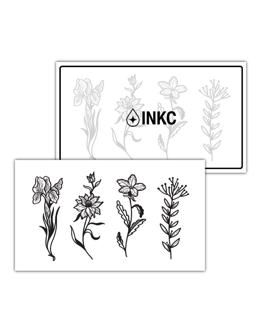 Bloemen Set tijdelijke tattoo van INKC