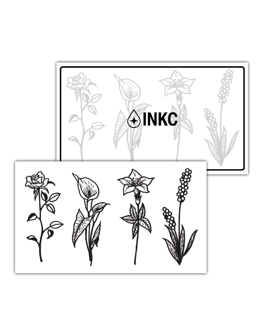 Bloemen Set tijdelijke tattoo van INKC