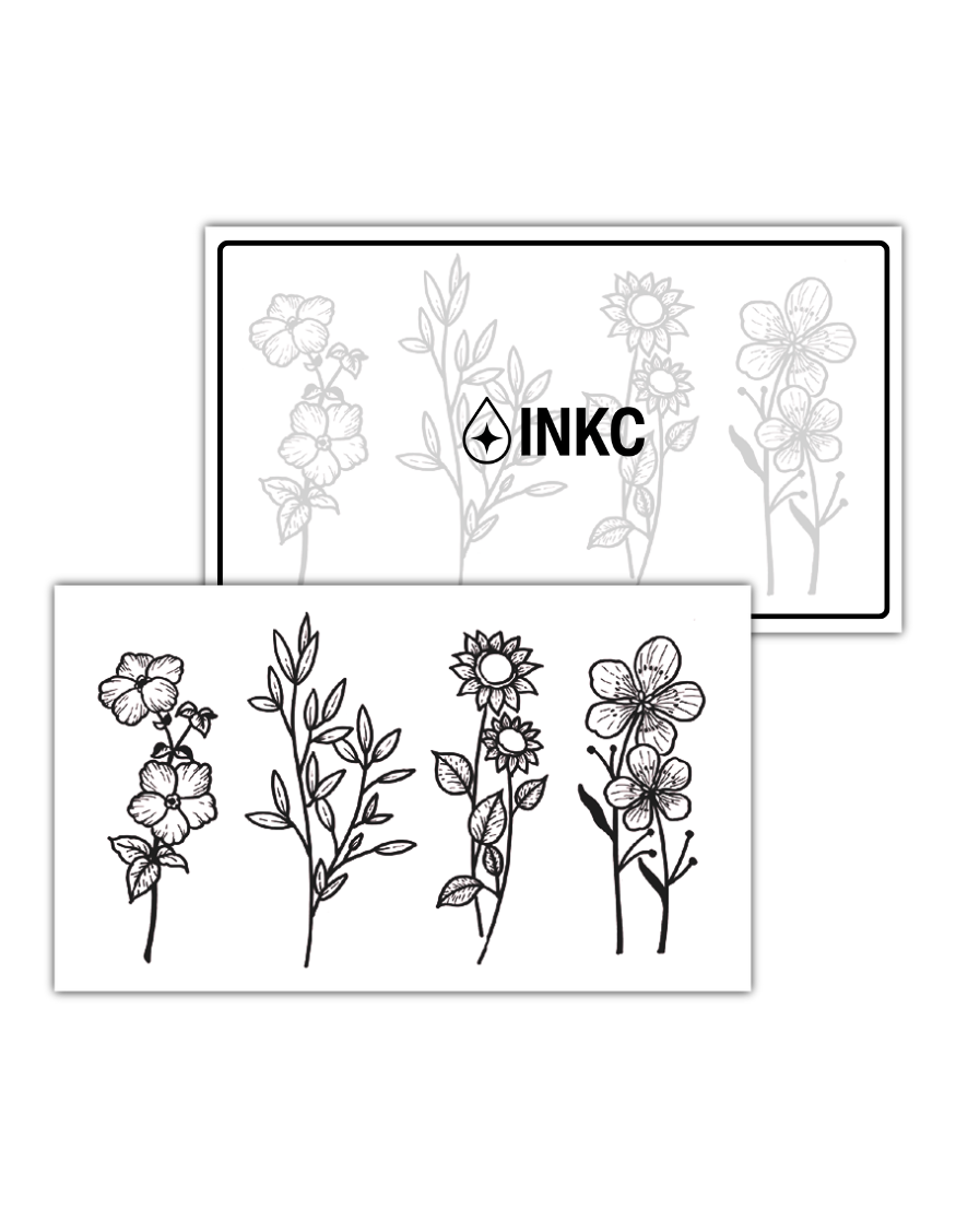 Bloemen Set tijdelijke tattoo van INKC