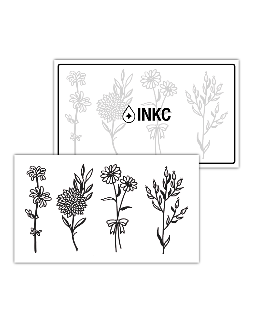 Bloemen Set tijdelijke tattoo van INKC