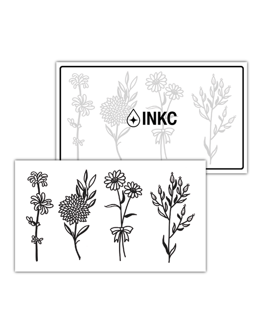 Bloemen Set tijdelijke tattoo van INKC