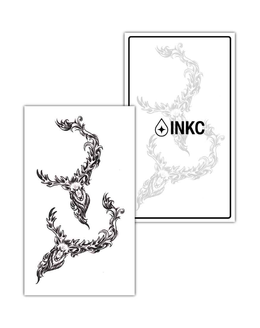 Hertengewei tijdelijke tattoo van INKC