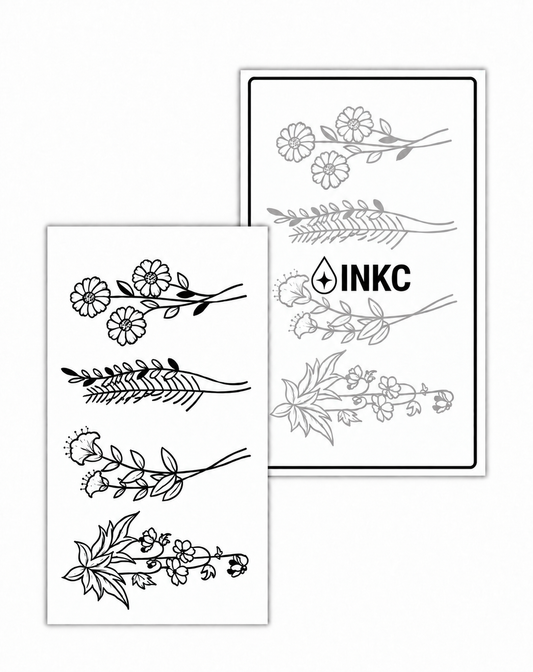 Bloemen Set tijdelijke tattoo van INKC