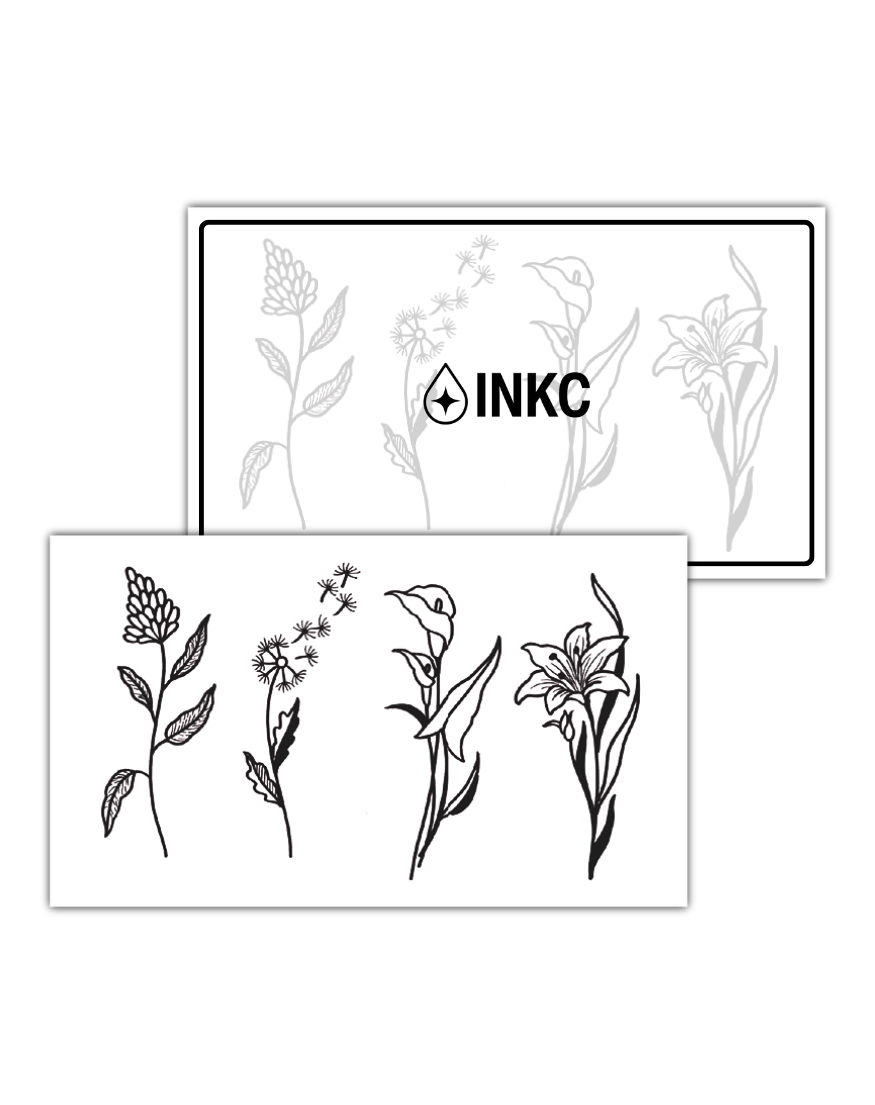 Bloemen Set tijdelijke tattoo van INKC