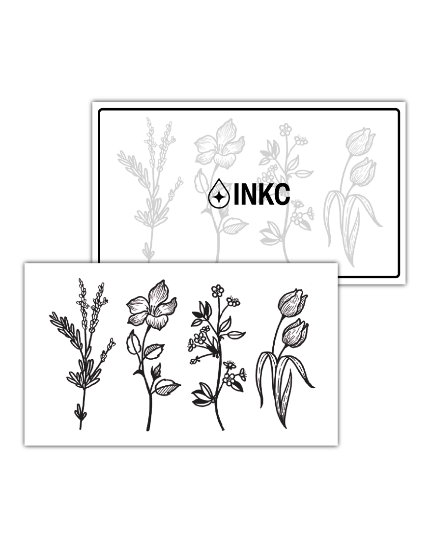 Bloemen Set tijdelijke tattoo van INKC