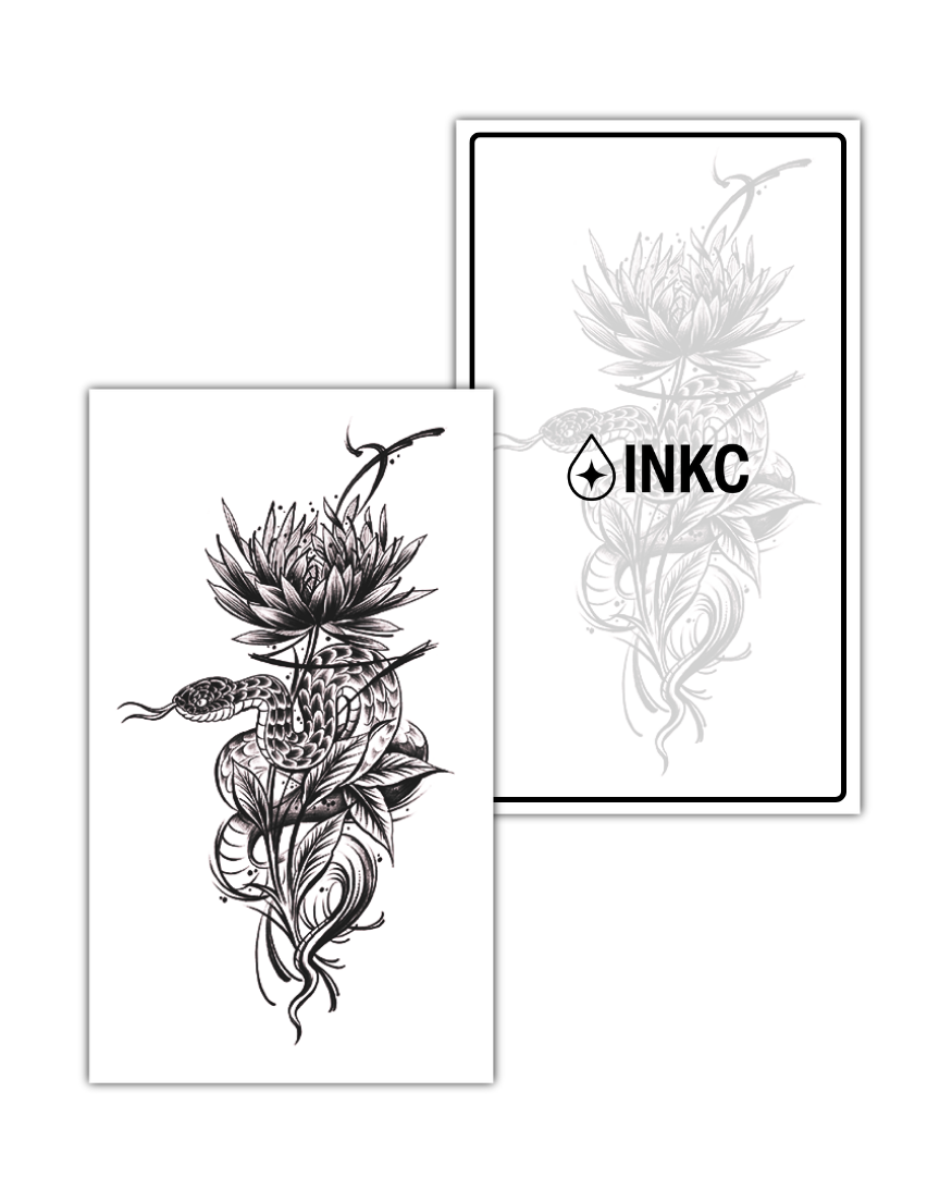 Bloemen Slang tijdelijke tattoo van INKC