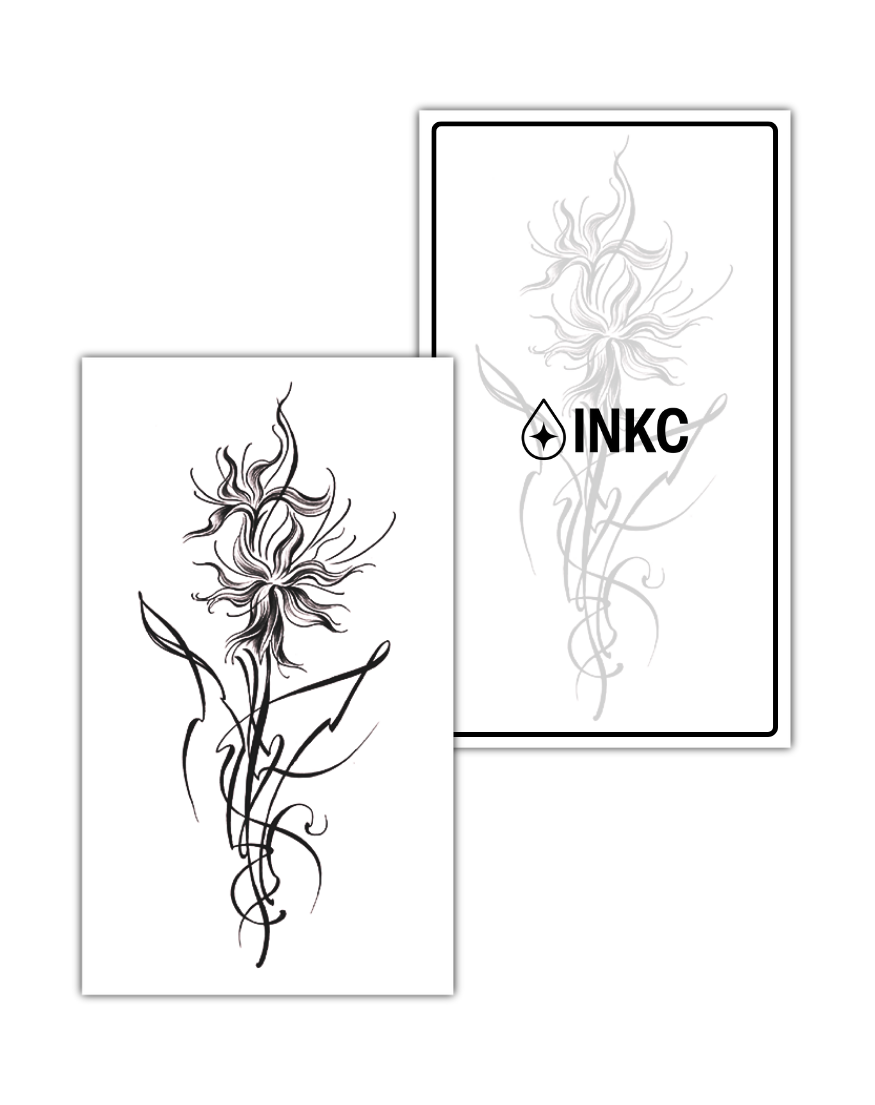 Losse bloem tijdelijke tattoo van INKC