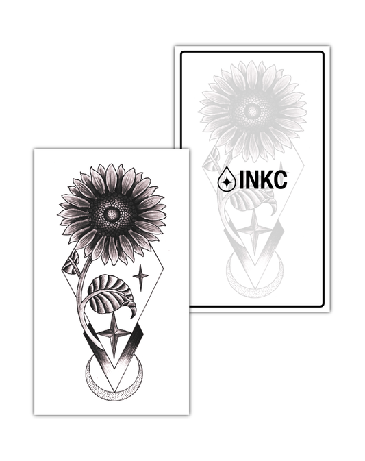 Zonnebloem tijdelijke tattoo van INKC