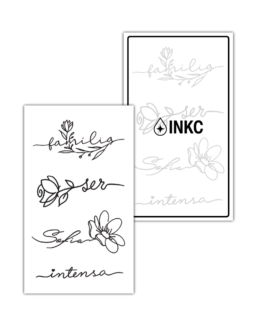 Bloemen Quote Set tijdelijke tattoo van INKC