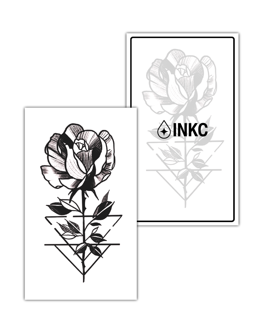 Roos met Blad tijdelijke tattoo van INKC