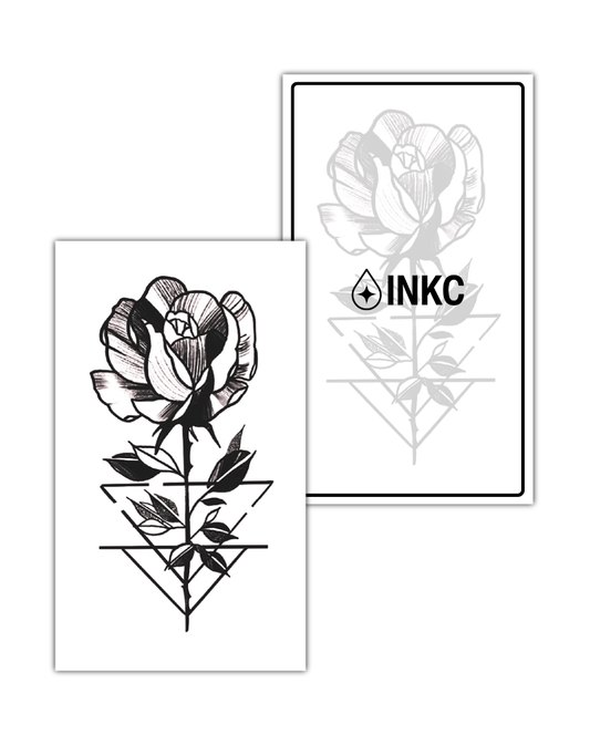 Roos met Blad tijdelijke tattoo van INKC