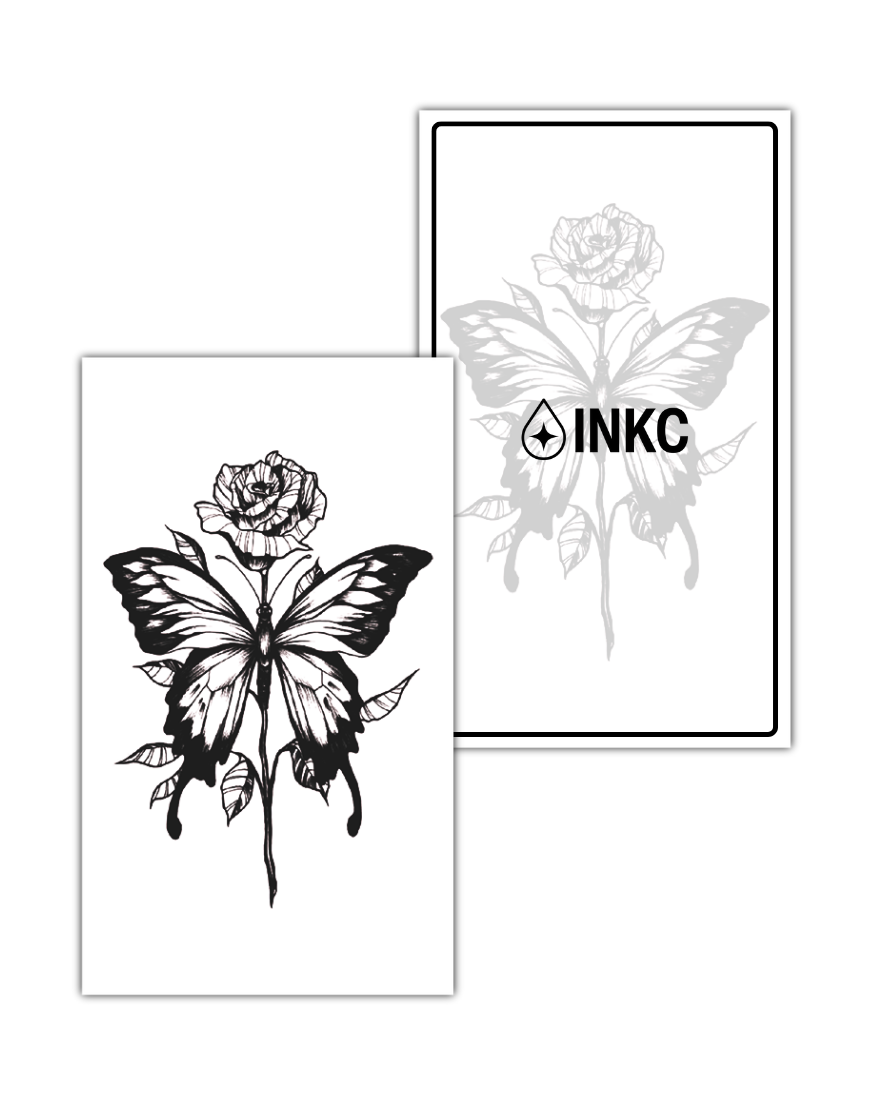 Vlinder Roos tijdelijke tattoo van INKC