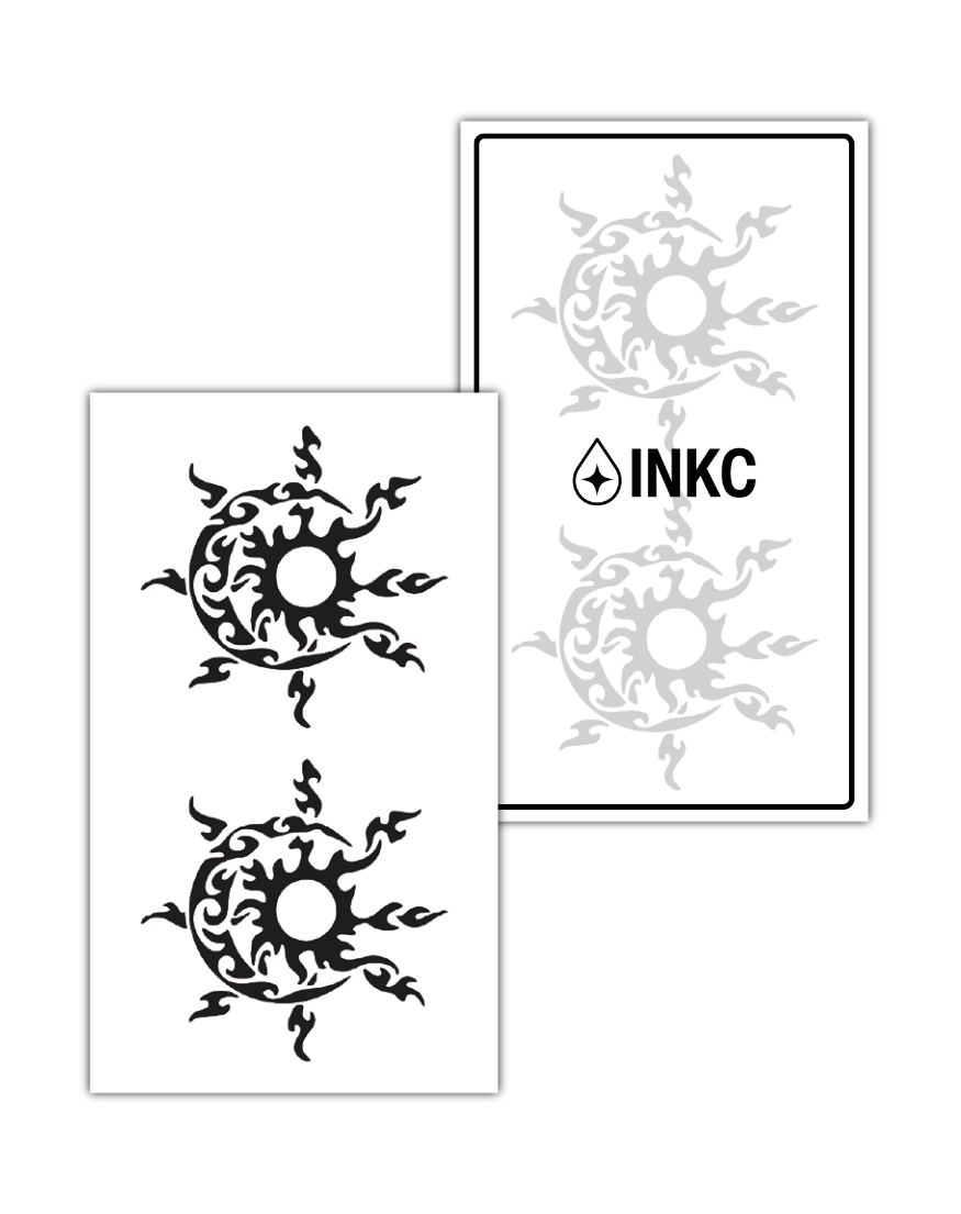 Zon Maan Inferno tijdelijke tattoo van INKC