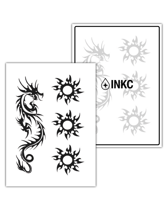 Vuurdraak tijdelijke tattoo van INKC