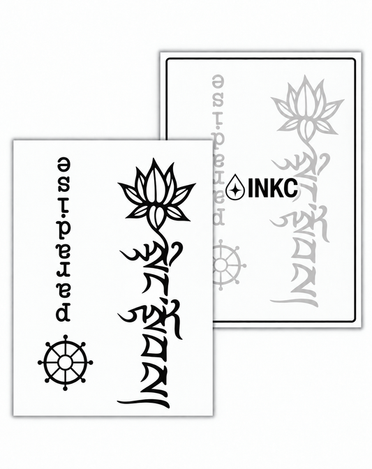 INKC GZX-006 Lotus & Paradise Set tijdelijke tattoo, 8 x 11 cm