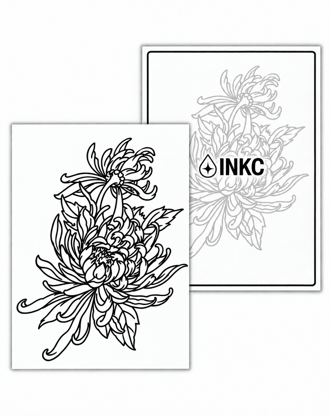 INKC GZX-008 Chrysanten tijdelijke tattoo, 8 x 11 cm