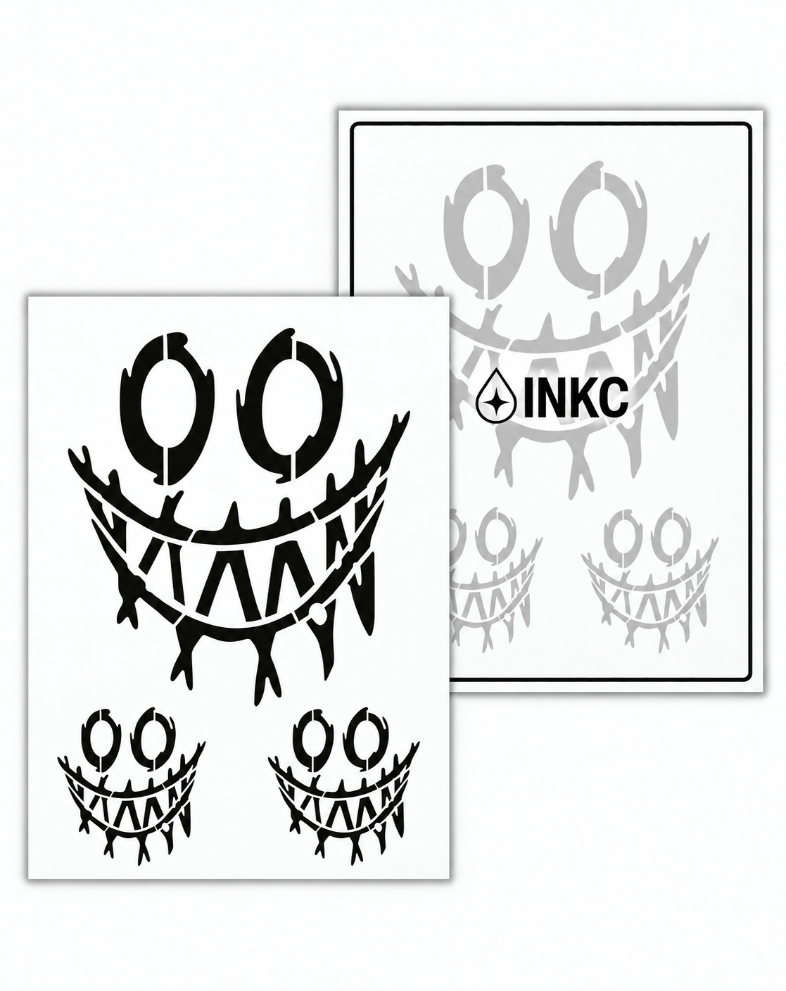 INKC GZX-015 Grijns Set tijdelijke tattoo, 8 x 11 cm