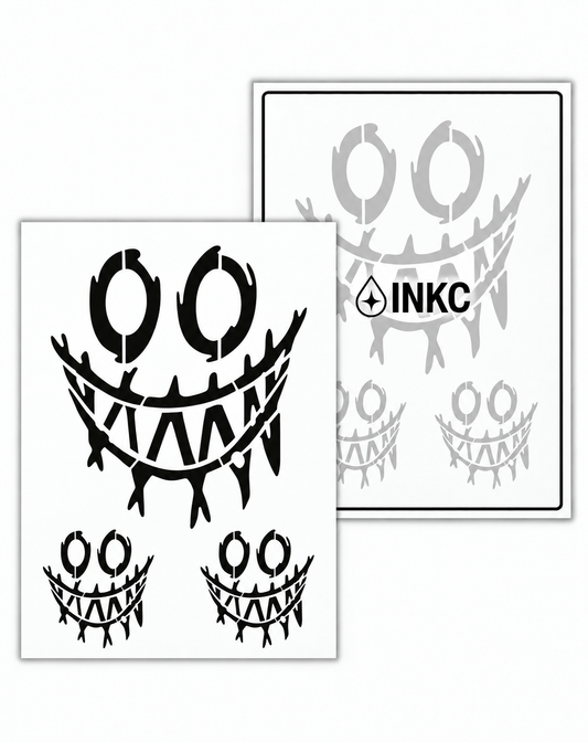 INKC GZX-015 Grijns Set tijdelijke tattoo, 8 x 11 cm