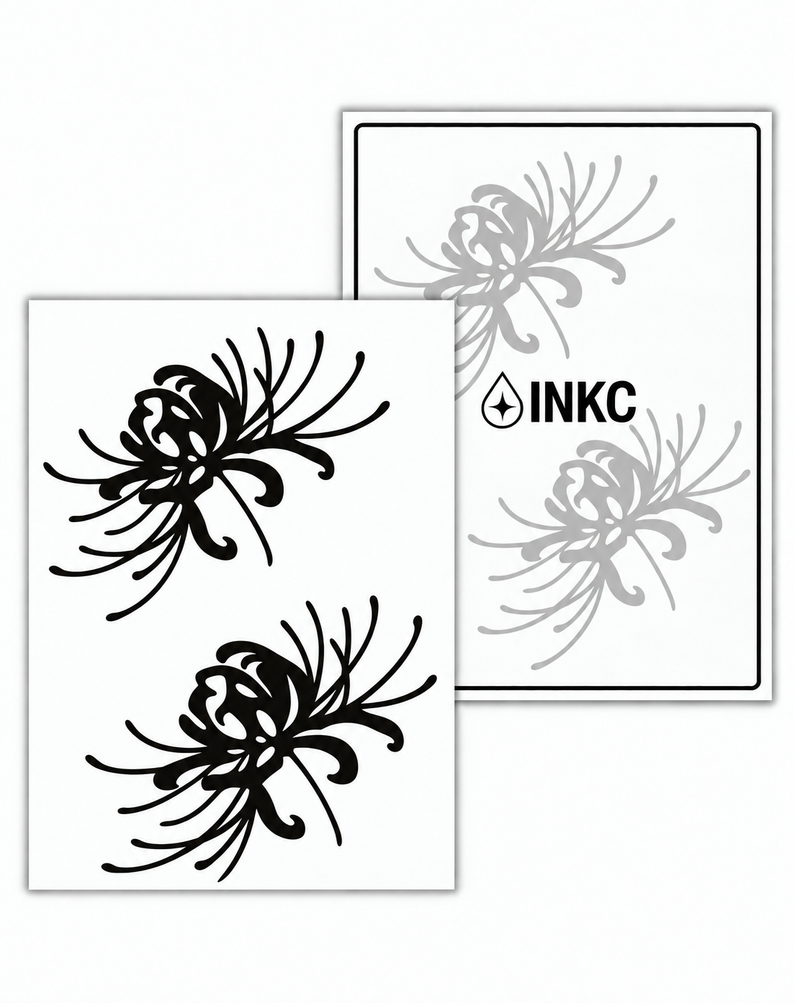 INKC GZX-016 Spinlelie Duo Set tijdelijke tattoo, 8 x 11 cm