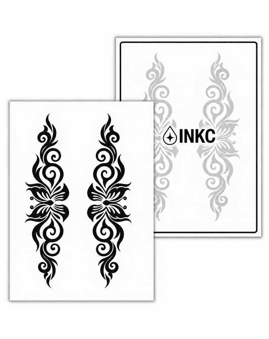 INKC GZX-031 Tribal Bloemenornamenten tijdelijke tattoo, 8 x 11 cm