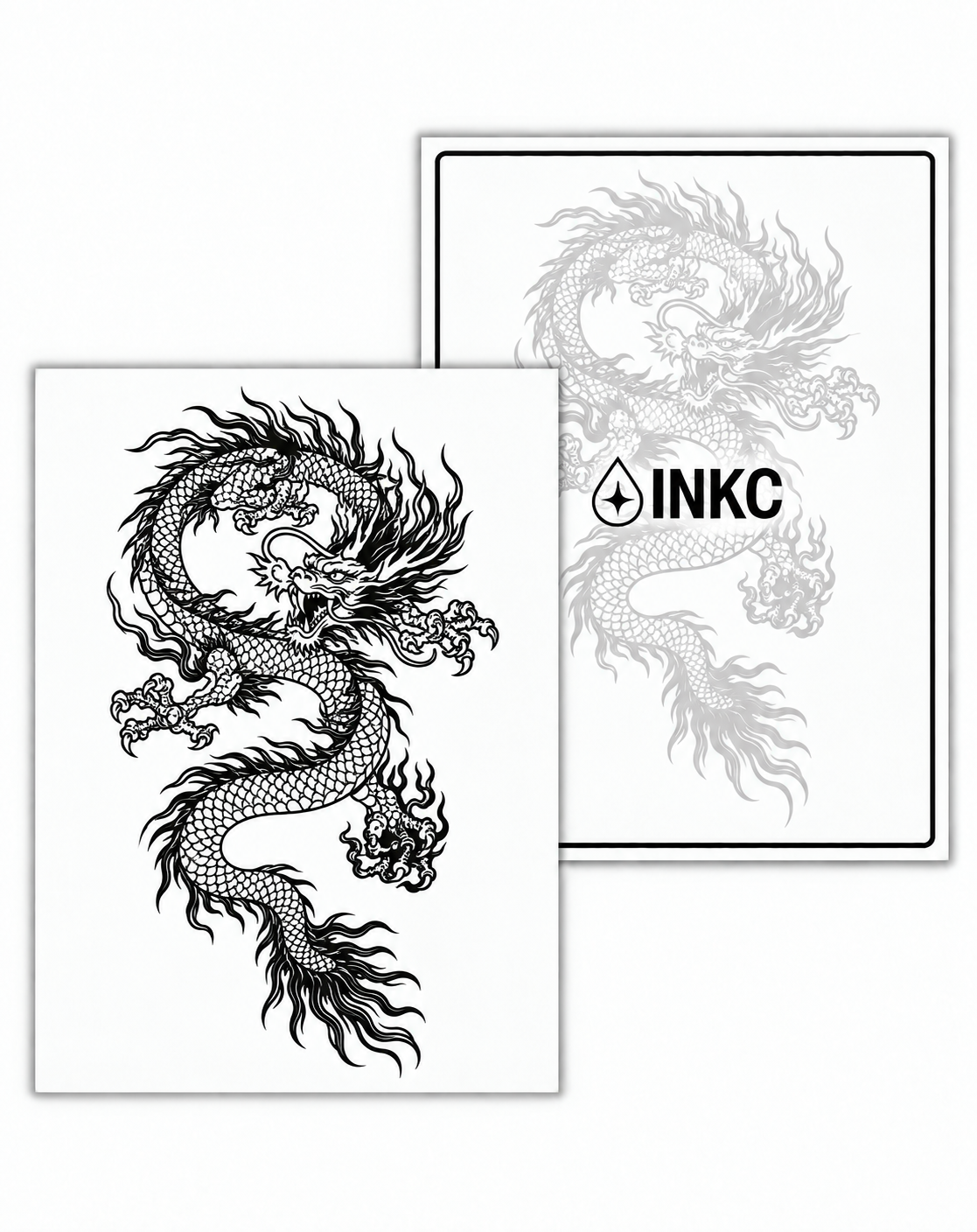 INKC GZX-034 Chinese Draak tijdelijke tattoo, 8 x 11 cm