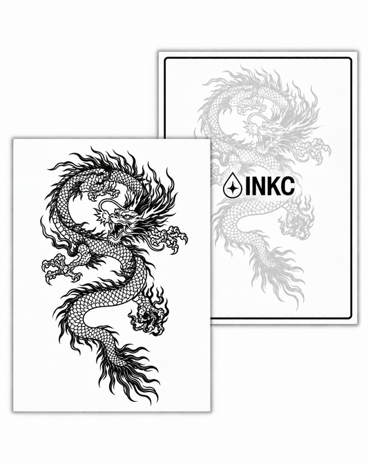 INKC GZX-034 Chinese Draak tijdelijke tattoo, 8 x 11 cm