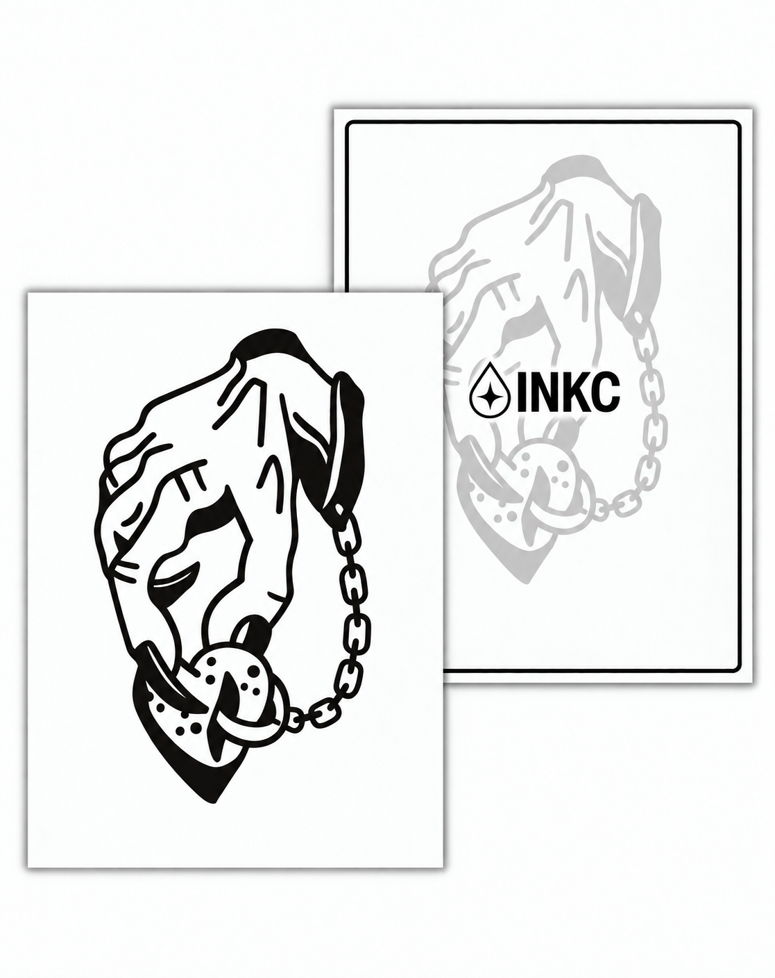 INKC GZX-043 Hand met Hartslot tijdelijke tattoo, 8 x 11 cm
