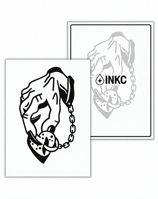 INKC GZX-043 Hand met Hartslot tijdelijke tattoo, 8 x 11 cm