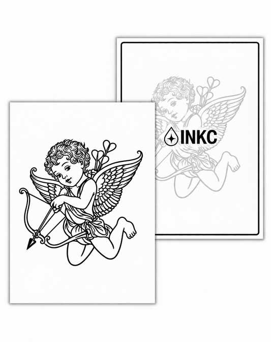 INKC GZX-044 Cupido met Pijl en Boog tijdelijke tattoo, 8 x 11 cm