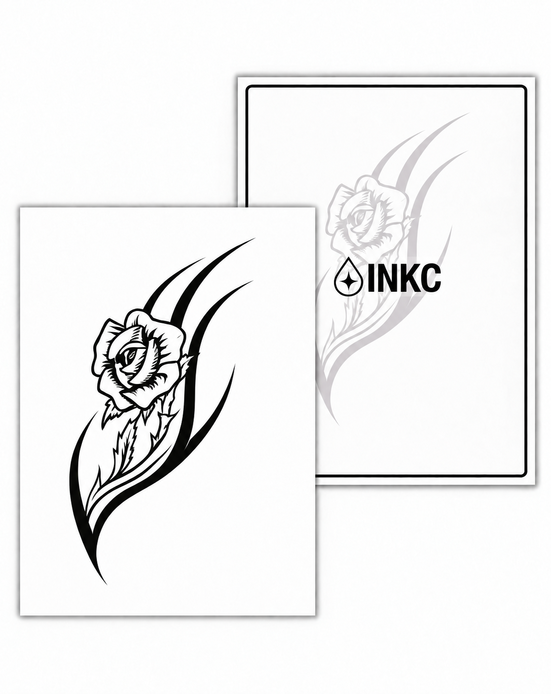 INKC GZX-053 Tribal Roos tijdelijke tattoo, 8 x 11 cm