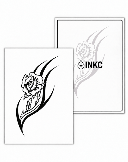 INKC GZX-053 Tribal Roos tijdelijke tattoo, 8 x 11 cm