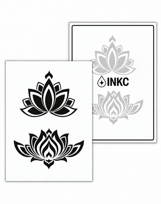 INKC GZX-059 Lotusbloemen Duo tijdelijke tattoo, 8 x 11 cm