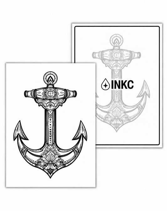 INKC GZX-064 Sierlijk Anker tijdelijke tattoo, 8 x 11 cm