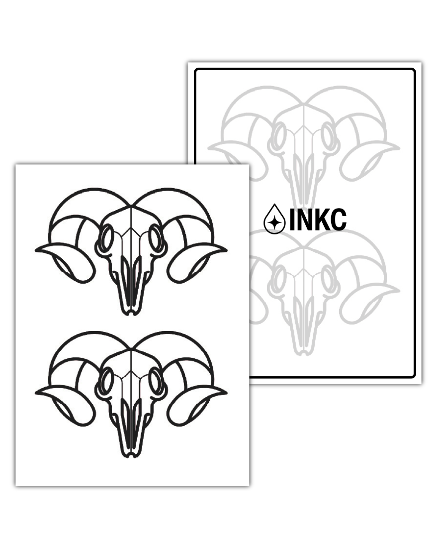 Ram Schedel tijdelijke tattoo van INKC