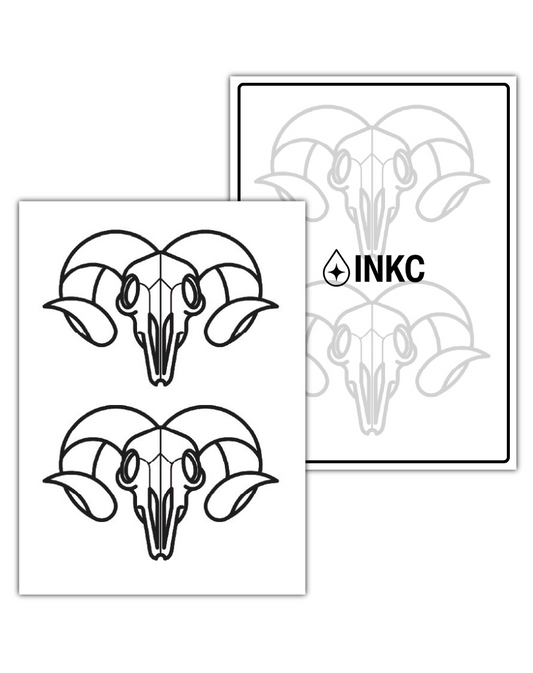 Ram Schedel tijdelijke tattoo van INKC