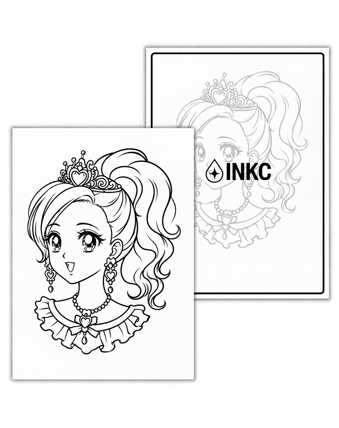 INKC GZX-080 Prinses met Kroon tijdelijke tattoo, 8 x 11 cm