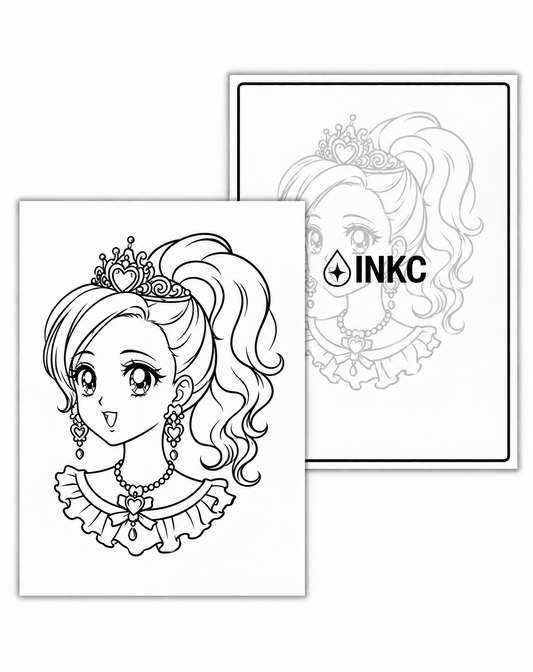 INKC GZX-080 Prinses met Kroon tijdelijke tattoo, 8 x 11 cm