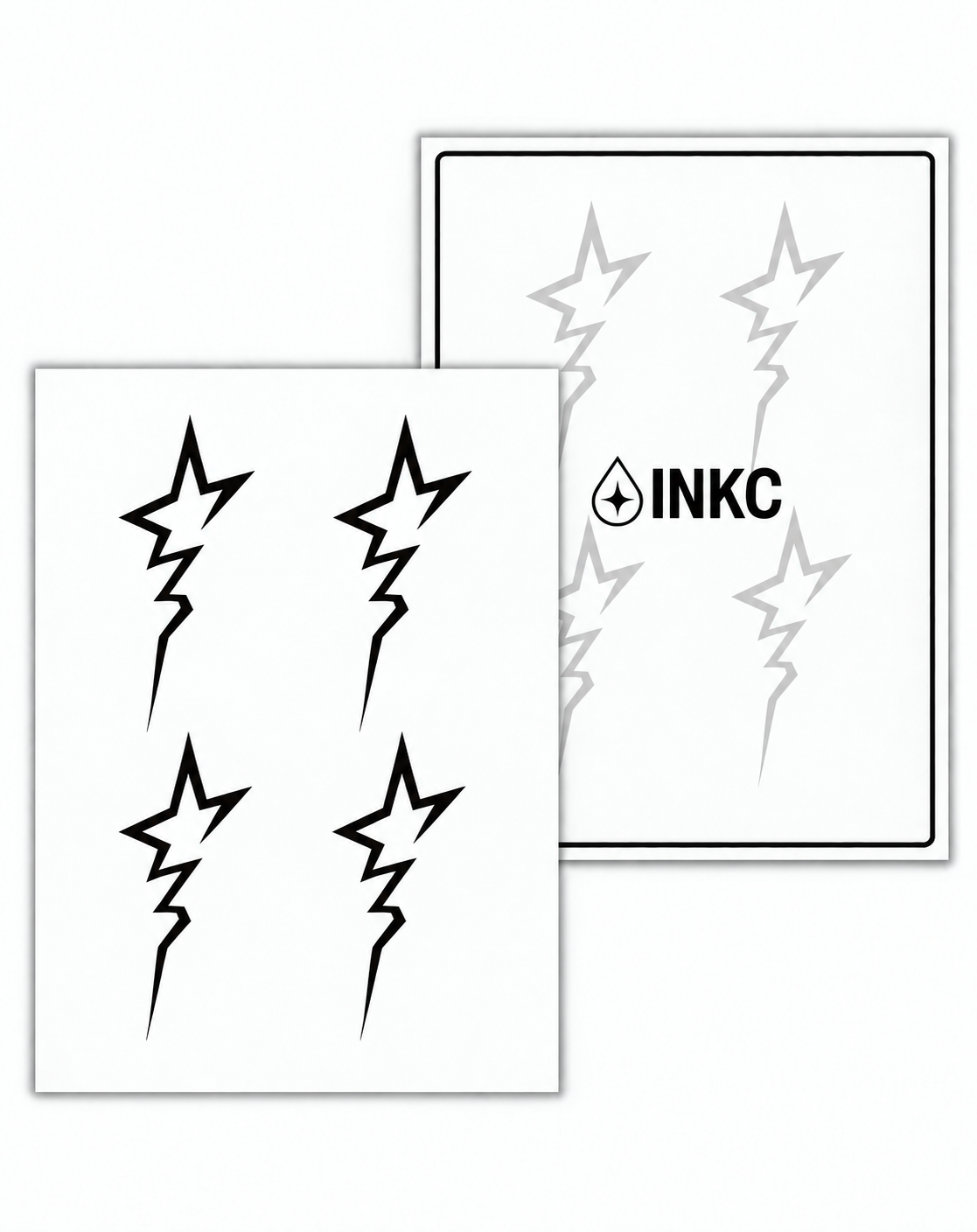 INKC GZX-082 Bliksemsterren Set tijdelijke tattoo, 8 x 11 cm
