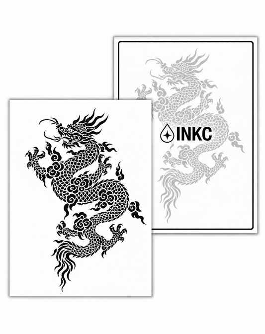 INKC GZX-087 Draak tussen Wolken tijdelijke tattoo, 8 x 11 cm
